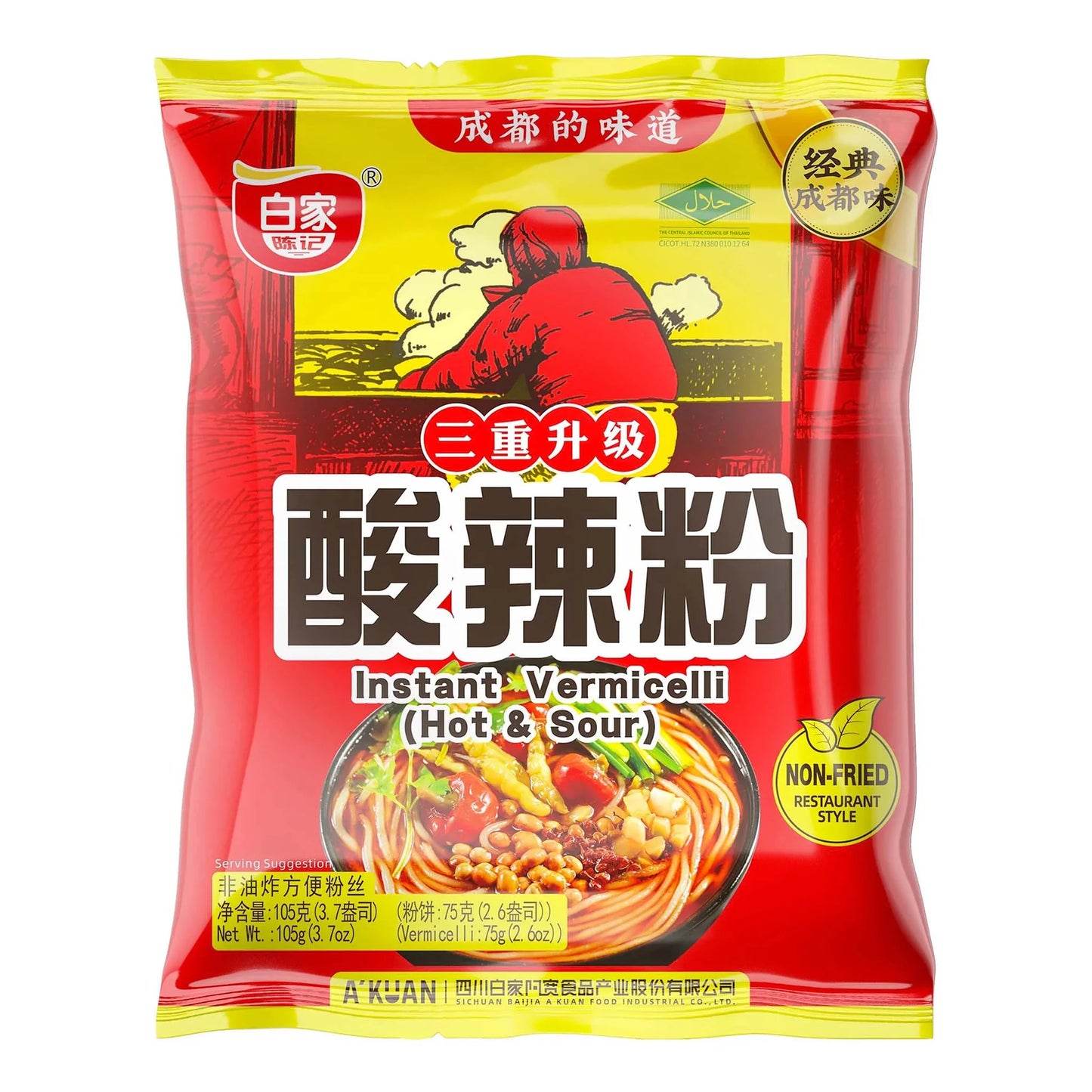 BAIJIA - VERMICELLI ISTANTANEI GUSTO AGRO PICCANTE (extra piccante) 105G