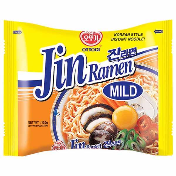 JIN Ramen Mild Noodles Istantanei Coreano - OTTOGI 120g
