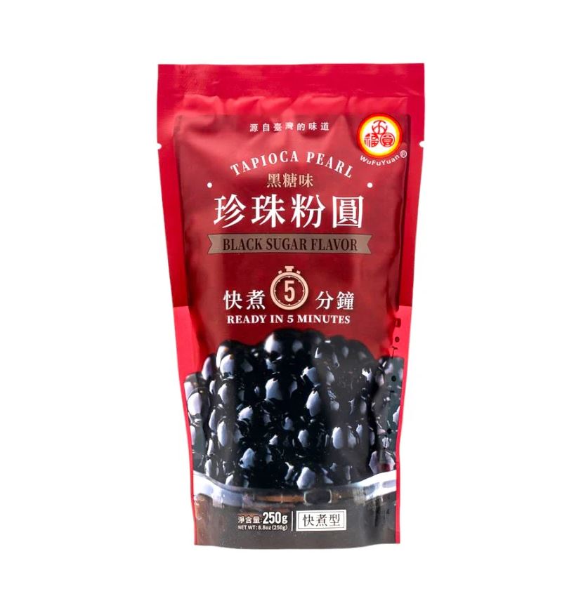 PERLE DI TAPIOCA NERE (PER BUBBLE TEA) 250G -WUFUYUAN