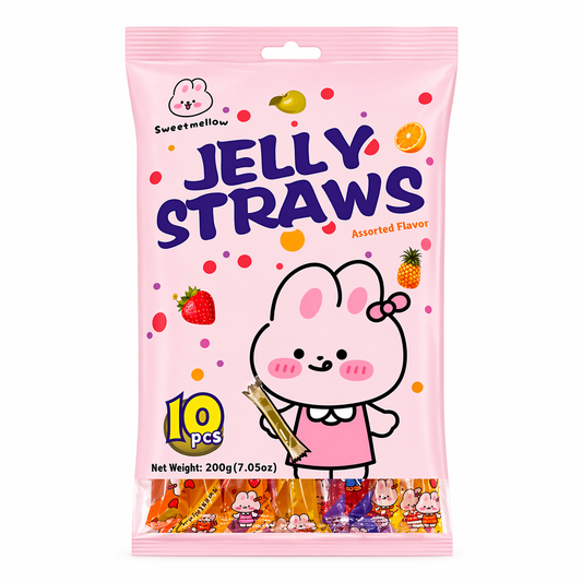 JELLY STRAWS CARAMELLE GUSTO FRUTTA ASSORTITA 200G