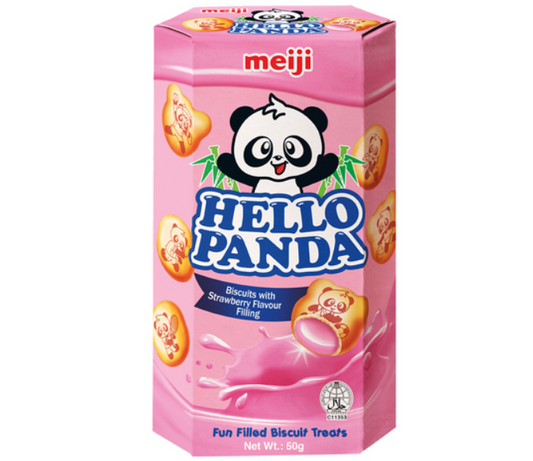 MEIJI HELLO PANDA BISCOTTI 50G RIPIENI DI FRAGOLA