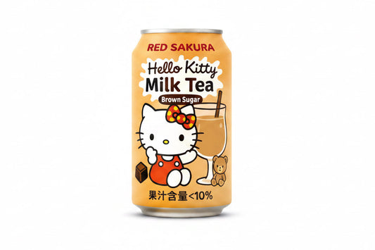 RED SAKURA HELLO KITTY MILK TEA AL GUSTO BROWN SUGAR 310ML