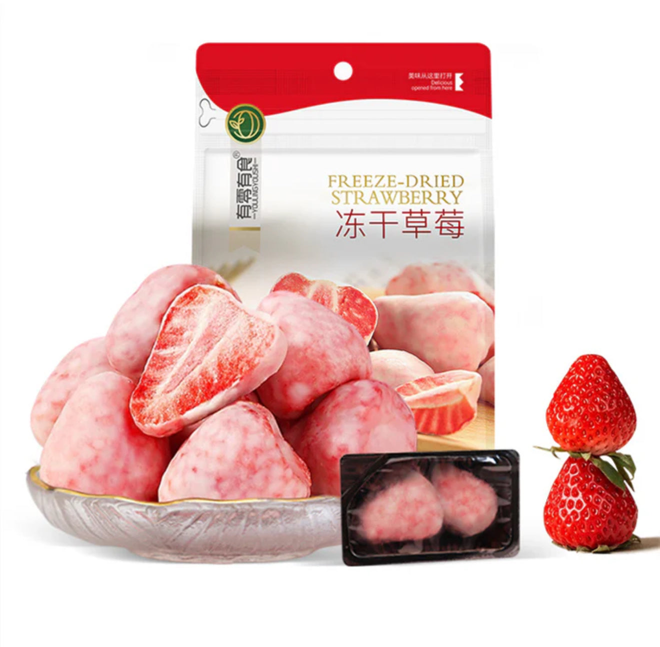 Fragole liofilizzate allo yogurt