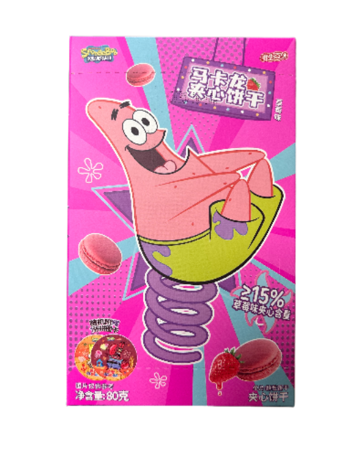 MACARON GUSTO FRAGOLA 80G SPONGEBOB