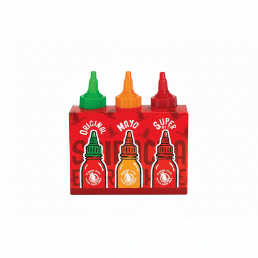 FLYING GOOSE SALSA CHILI SRIRACHA, SET 3 PEZZI (PICANTE, EXTRA PICCANTE, MAIONESE) 8 SET X 3 X 100 ML