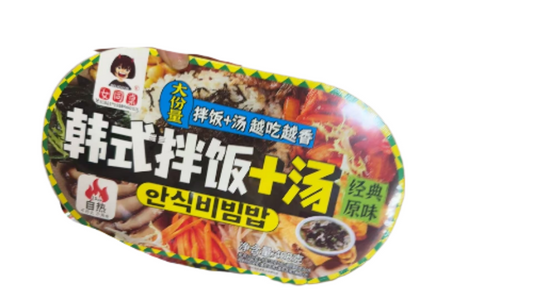 bibimbap istantaneo in stile coreano con zuppa gusto classico originale