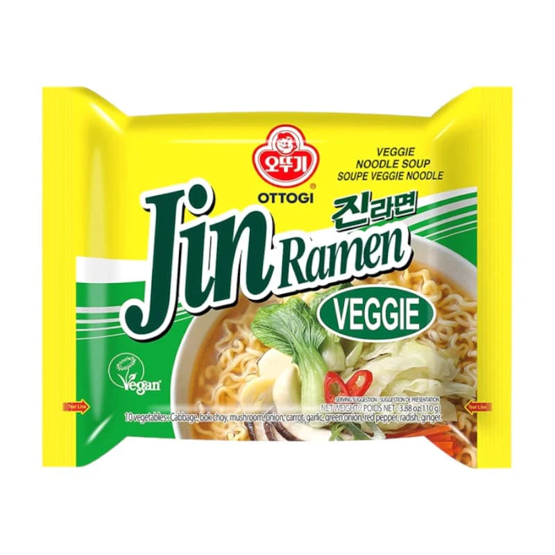 JIN Ramen Veggie Noodles Istantanei Coreano - OTTOGI 120g