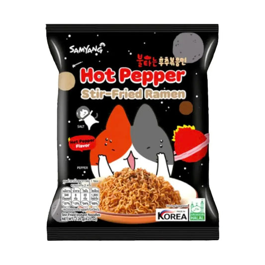 Ramen saltati istantanei con Pepe/Piccante