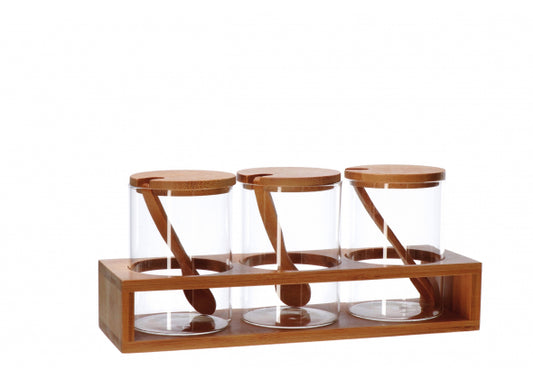 Set 3 barattoli in vetro borosilicato con coperchio