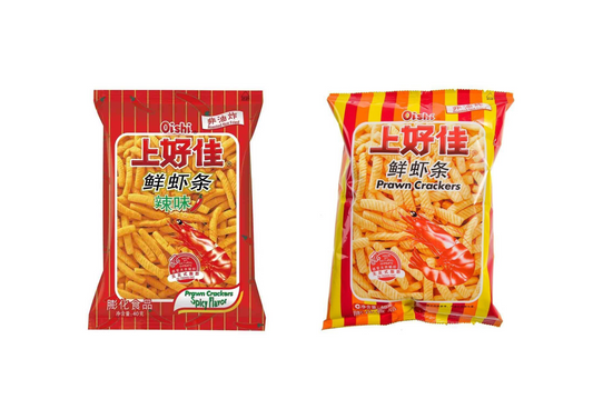 Oishi prawn crackers - gusto ai gamberi